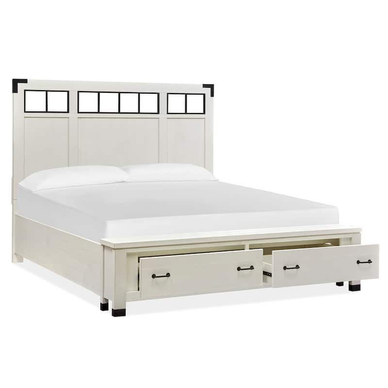 Magnussen Home Harper Springs Silo White Queen Panel Storage Bed