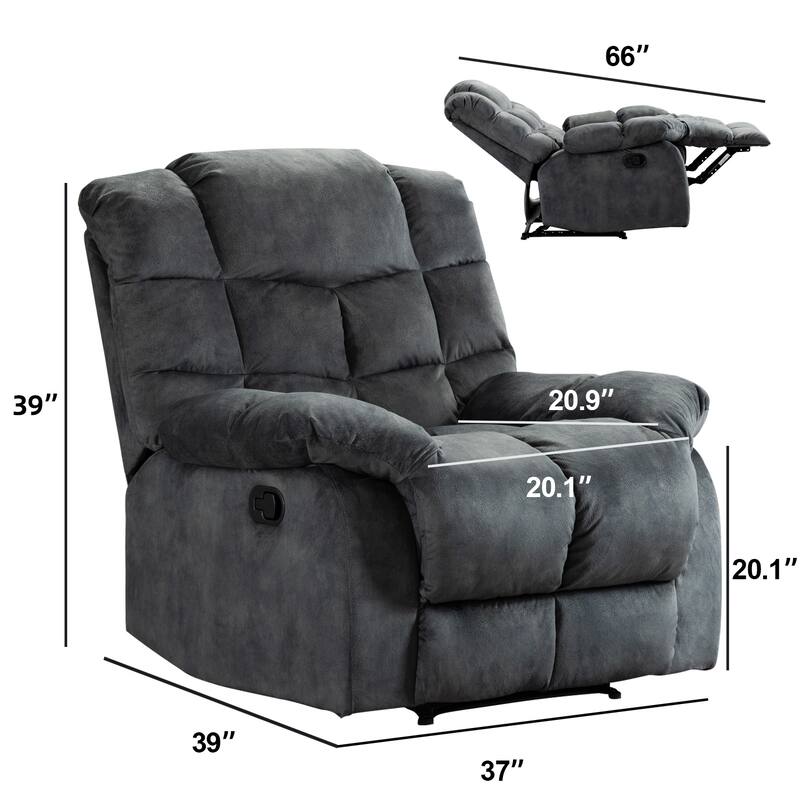 Manual Ergonomic Overstuffed Recliner Chair
