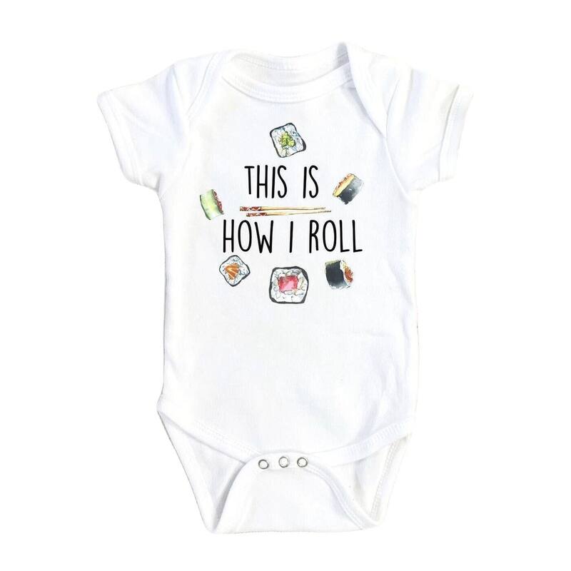 Sushi Roll - Baby Boy Girl Clothes Infant Bodysuit Funny Cute Newborn 1B - Pink - 0-3M