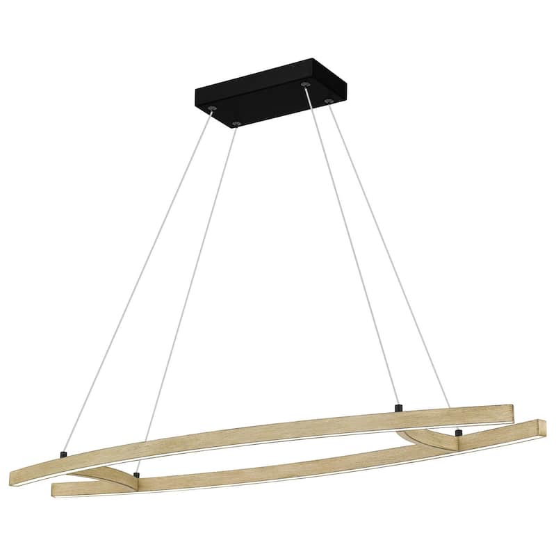 Soma LED Linear Chandelier in Whitewashed Walnut