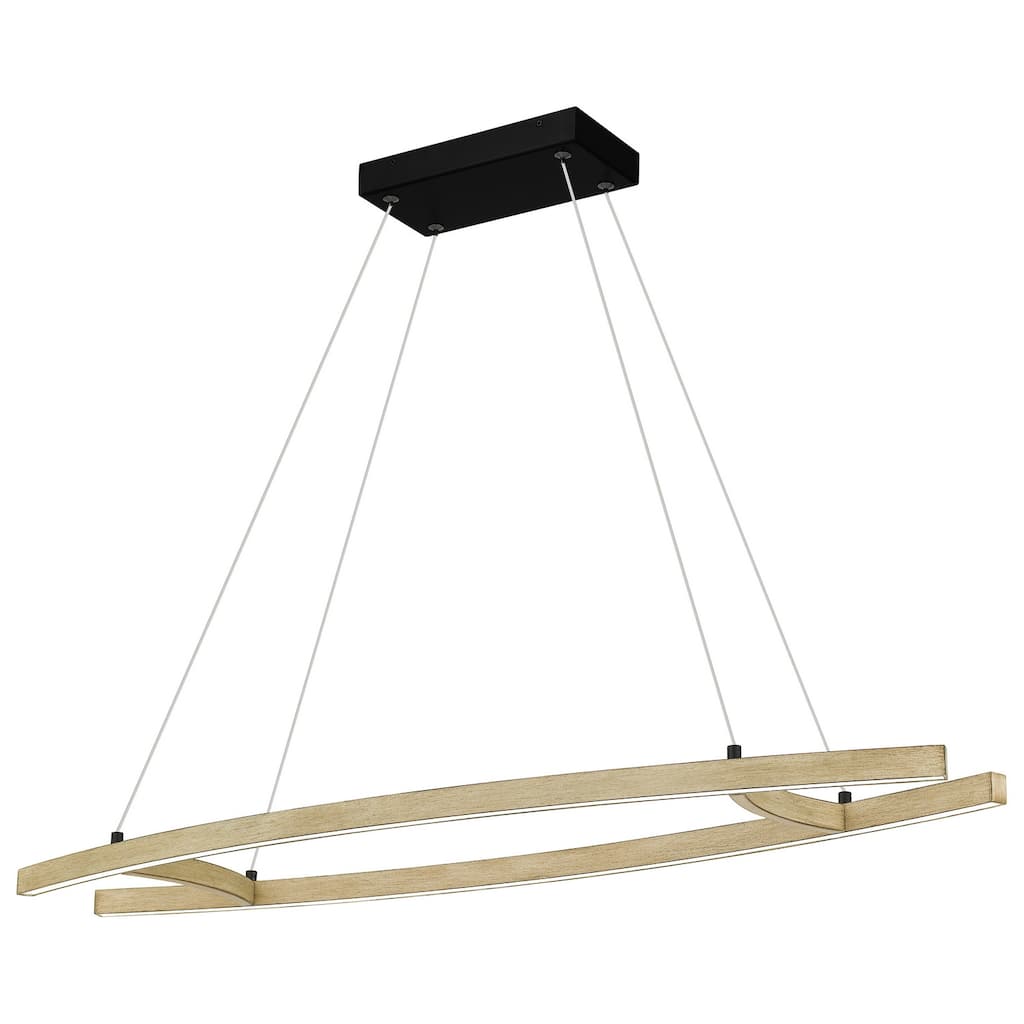 Soma LED Linear Chandelier in Whitewashed Walnut