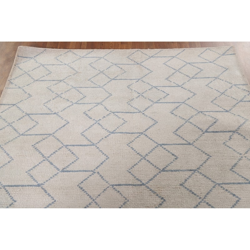 Trellis / Moroccan Indian Area Rug Handmade Wool Carpet - 5'1"x 7'10"