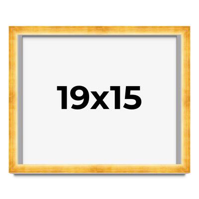 19x15 Shadow Box Frame Gold | 1.625 Inches Deep Real Wood Traditional