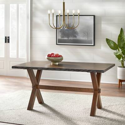 Simple Living Mandeville Live Edge Solid Wood Walnut Dining Table