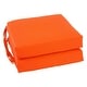 preview thumbnail 31 of 79, 16-inch Square Indoor Twill Chair Cushions (Set of 2 or 4) - 16 x 16 Set of 2 - Tangerine Dream