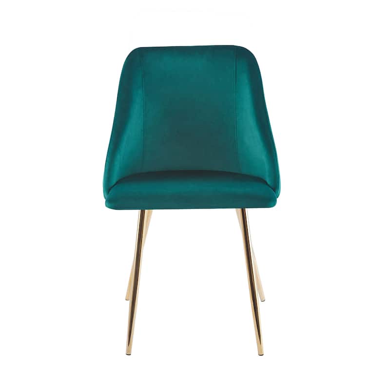 Porthos Home Pema Dining Chairs Set of 2, Velvet, Gold Chrome Legs