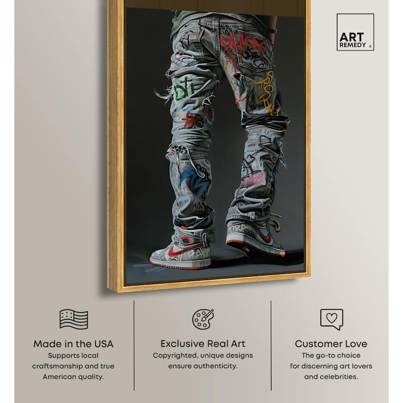 Graffiti Jeans and Sneakers Canvas by Art Remedy