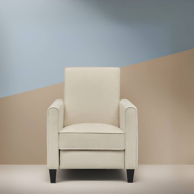 Pushback Recliner Chair – Compact Home Theater Seating with Armrests & Adjustable Footrest, Perfect for Small Spaces
