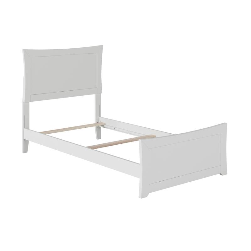 Metro Twin Foundation Bed Frame with Matching Footboard in White
