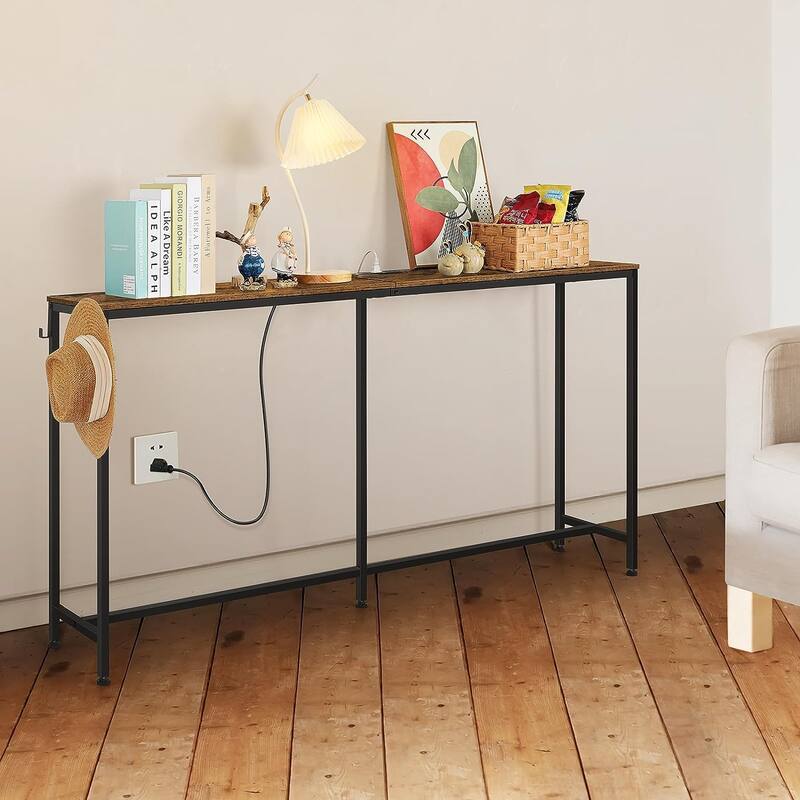 63 inch Console Table with Charging Station