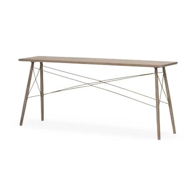 HomeRoots Medium Brown Wooden Console Table With 4 Angular Legs - 16