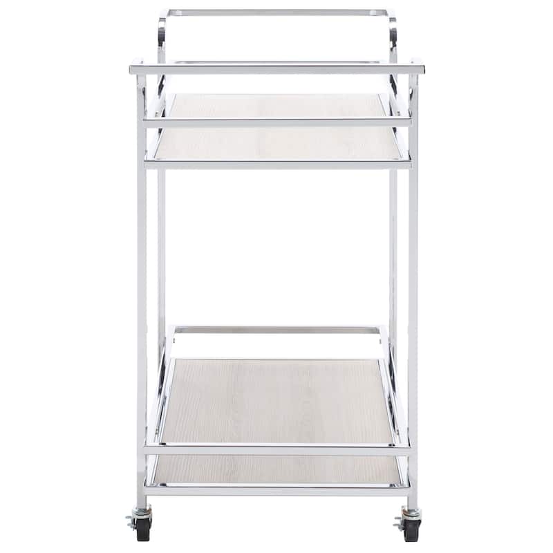 SAFAVIEH Home Collection Lameris 2 Tier Bar Cart With Handles - 30" L x 18" W x 33" H