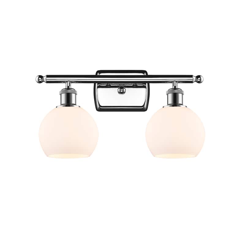 Innovations Lighting 516-2W-9-16 Athens Vanity Athens 2 Light 16" Wide - Polished Chrome / Matte White