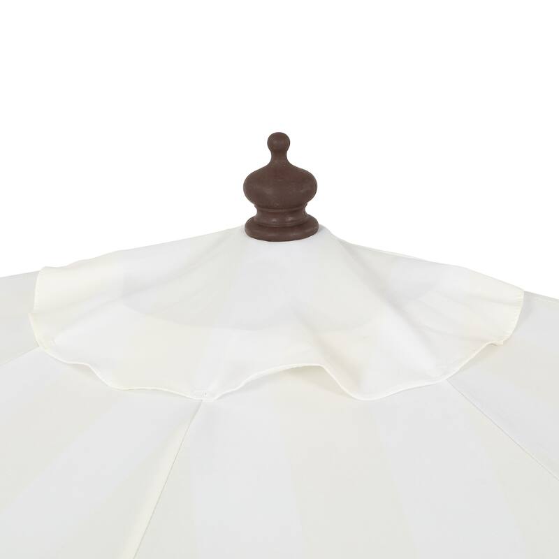 9ft Half Market Umbrella, Scalloped, Crank, Tilt, UV, by JONATHAN Y