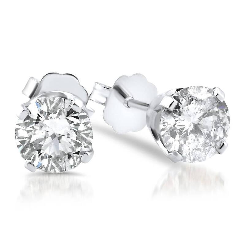 5/8ct Diamond Studs White Gold Push Back