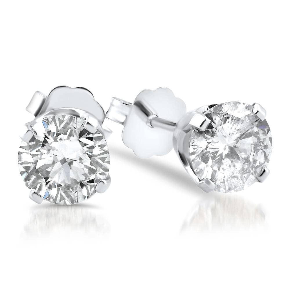 5/8ct Diamond Studs White Gold Push Back