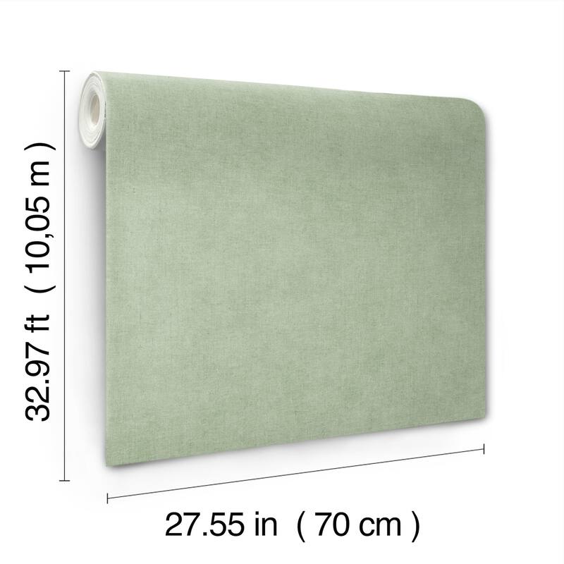 A-Street Prints Nuovo Light Green Faux Linen Wallpaper