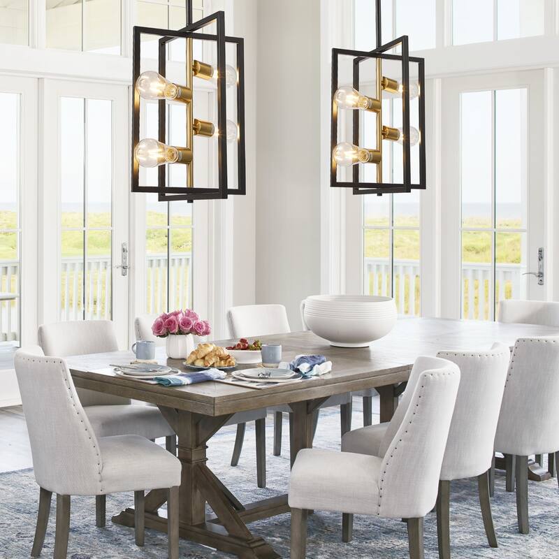 Pendant Light Fixture 4 Lights Candle Chandelier Rustic Industrial Metal Ceiling Light