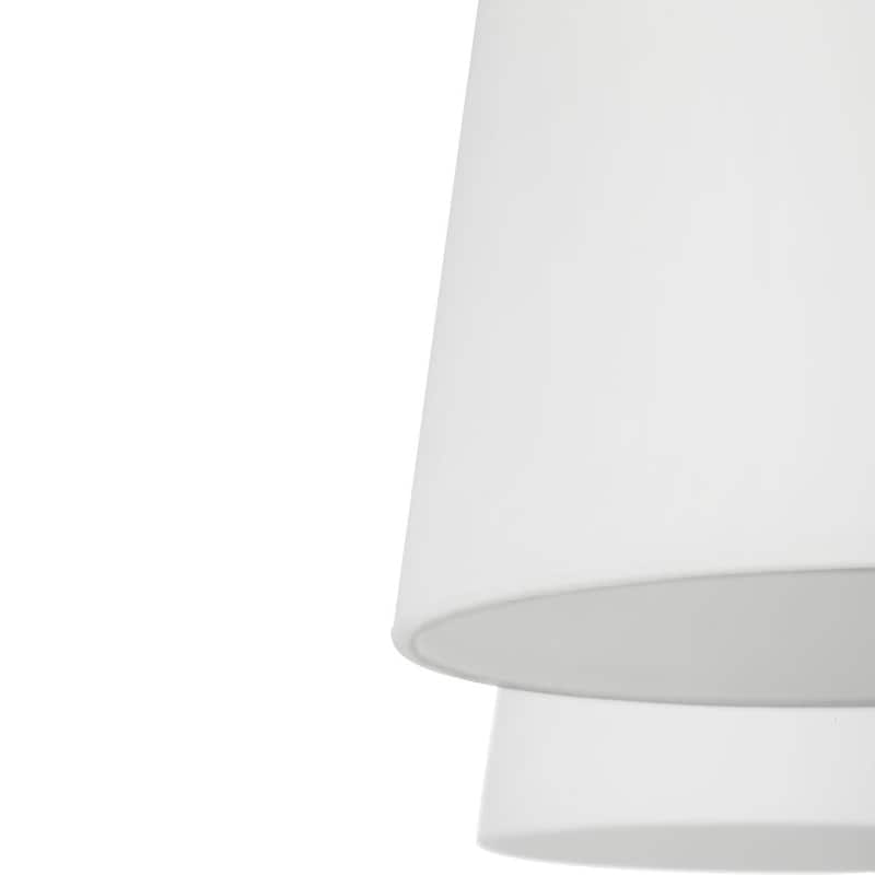 Vertex Collection Three-Light Brushed Gold Etched White Contemporary Convertible Chandelier - 18 in x 18 in x 16.75 in