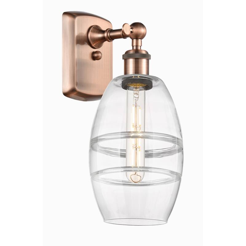 Innovations Lighting 516-1W-10-6 Vaz Sconce Vaz 10" Tall Wall Sconce - Antique Copper / Clear