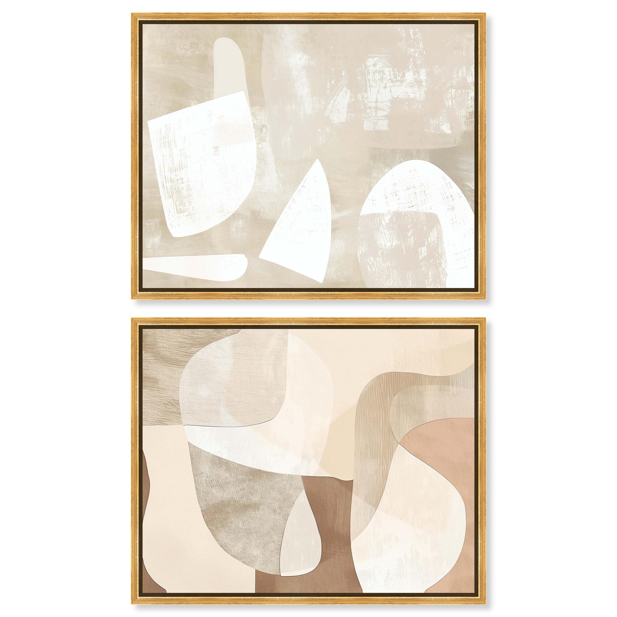Neutral Harmony Abstracts Boho Art Set of 2 Canvas Print by Art Remedy