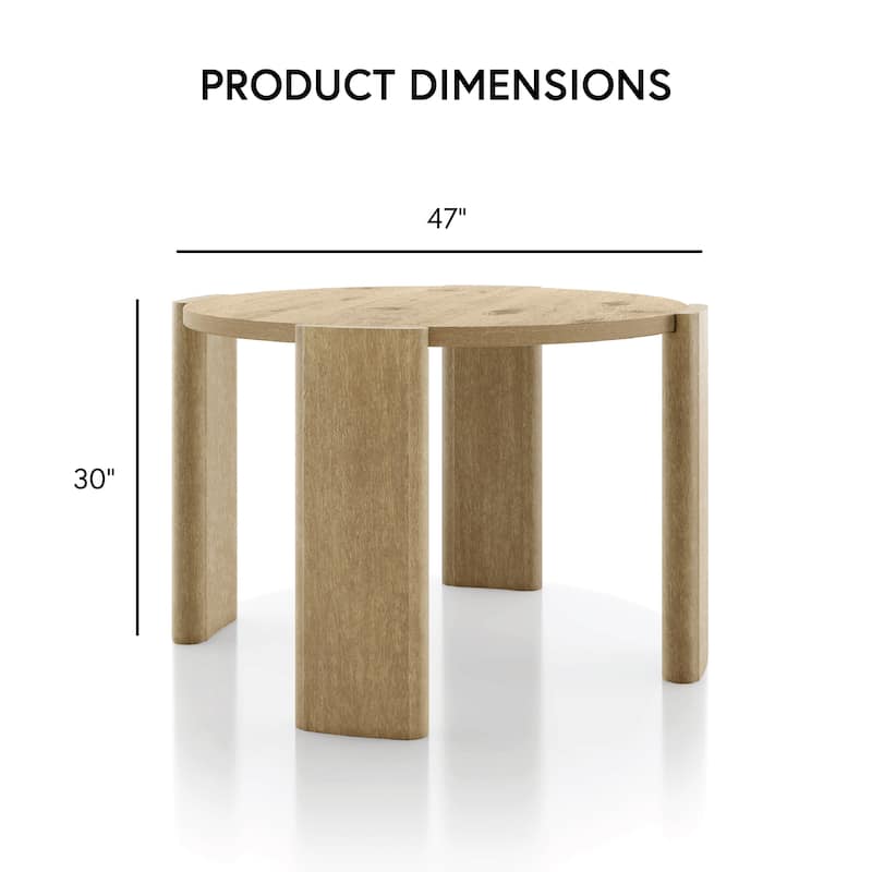 Furniture of America Elira Modern 5-Piece Oak Solid Wood Round Dining Set