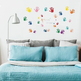 Colorful Fingerprint Pattern Wall Stickers Self-stick Artificial Decal ...