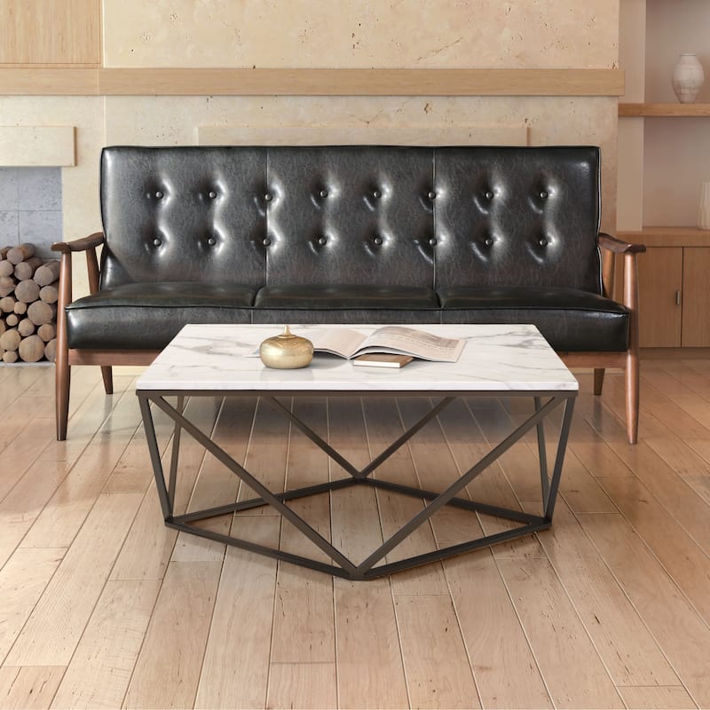 Tintern Coffee Table White & Antique Brass