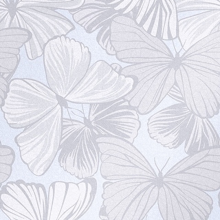 Laura Ashley Butterfly Garden Sugared Grey Wallpaper - Bed Bath