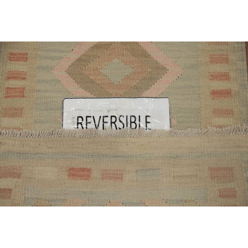 Hand Woven Oriental 100% Wool Carpet Southwestern Tribal Multi-Colored Kilim Runner Rug - 5' 8'' X 2' 0''