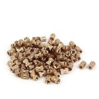 100Pcs M3x6mm Threaded Round Knurl Insert Nuts Brass Tone Hot