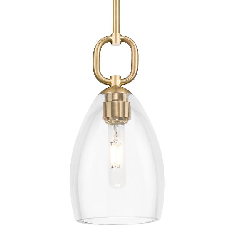 Innovations Lighting 485-1S-G485-6CL Hudson 6" Wide Mini Pendant with - Champagne Bronze