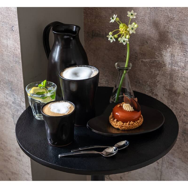 Dented Cup Ceramic - Set of 4 Black Matt