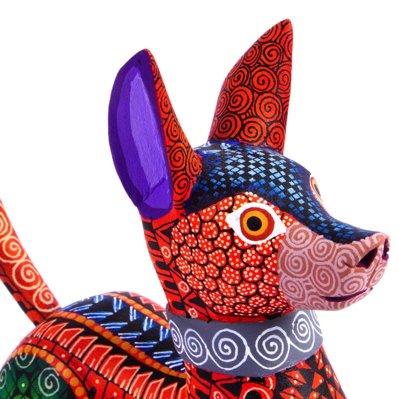 Novica Handmade Mexican Hairless Dog In Red Wood Alebrije Figurine