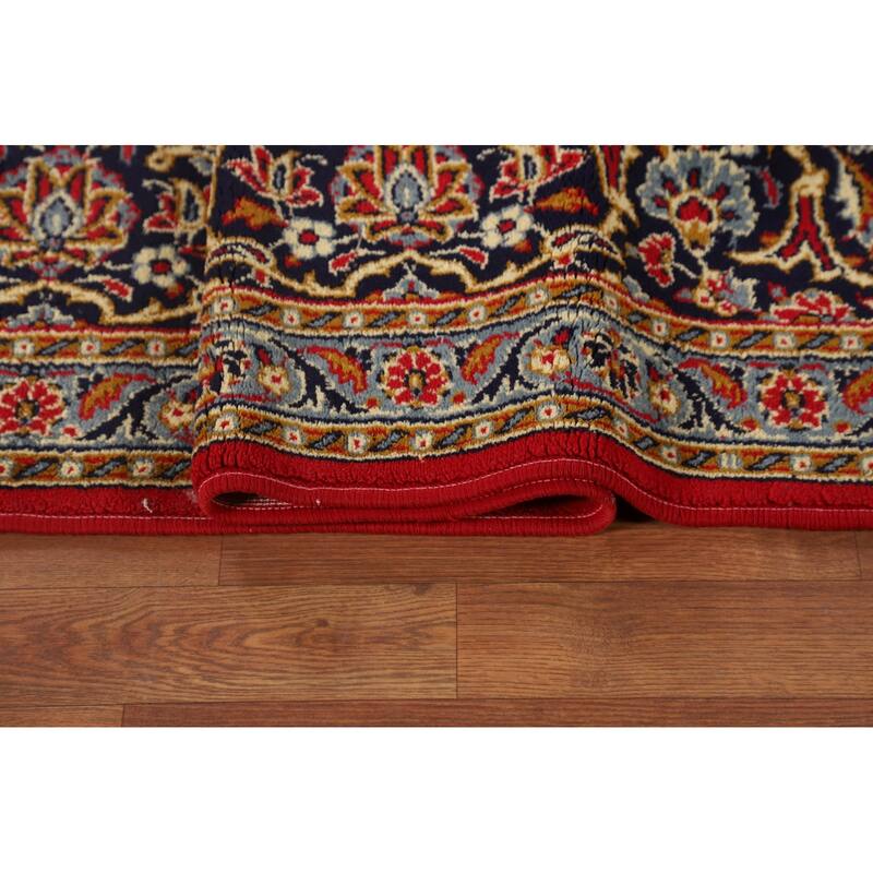 Traditional Red Kashan Turkish Area Rug Machine Made Carpet - 9'8" x 12'3"
