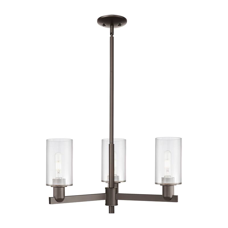 Innovations Lighting Endless Possibilities Arcadia - Clymer - 3 Light 26" Stem Hung Chandelier - Clear/Oil Rubbed Bronze