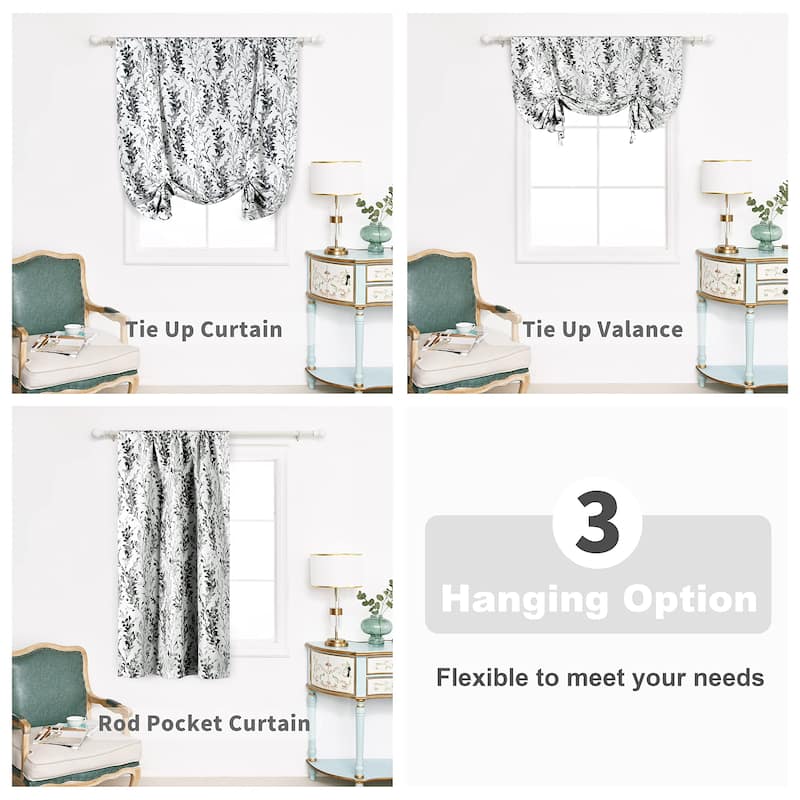 DriftAway Heather Flower Floral Printed Tie Up Curtain