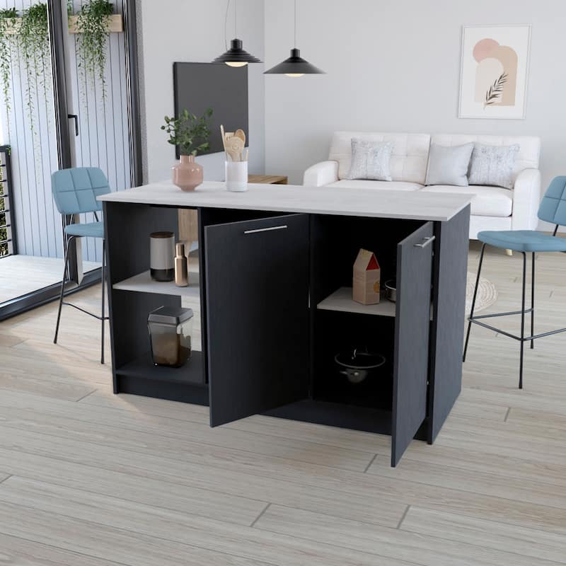 Kitchen Island for Dining Room,Two open storage shelves, Kitchen