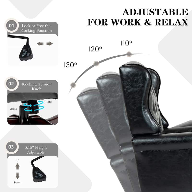 AVAWING Classic Executive Office Chair High Back Wingback Boss Chair