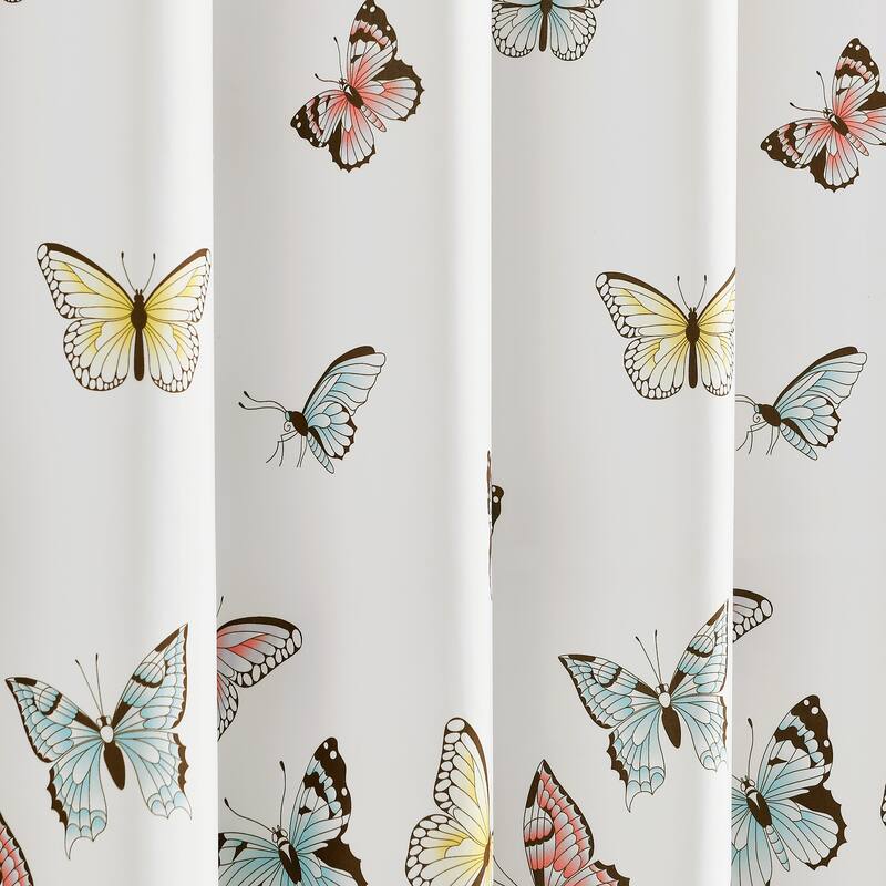Lush Decor Flutter Butterfly Window Curtain Panel Pair