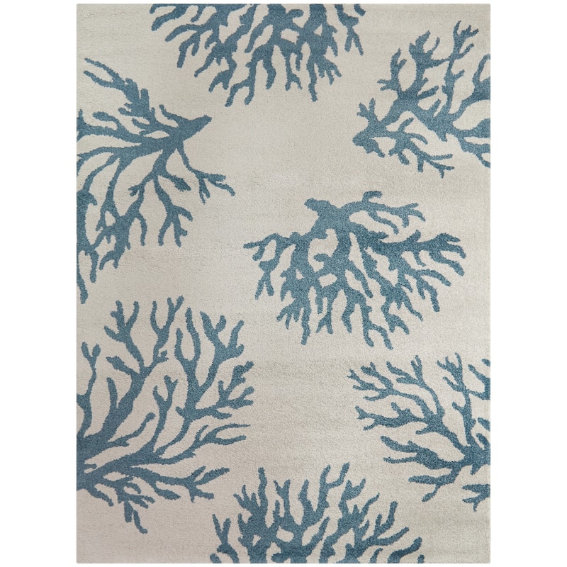 Caistor Coastal Coral Reef Pattern Tropical Area Rug