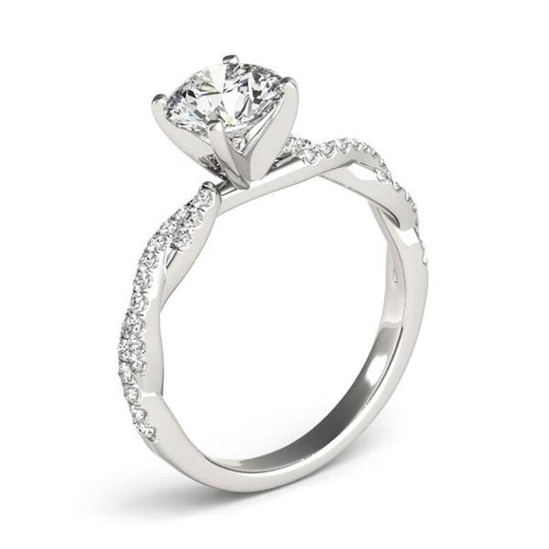 Auriya 14k Gold Twisted Moissanite Engagement Ring 1.20ctw