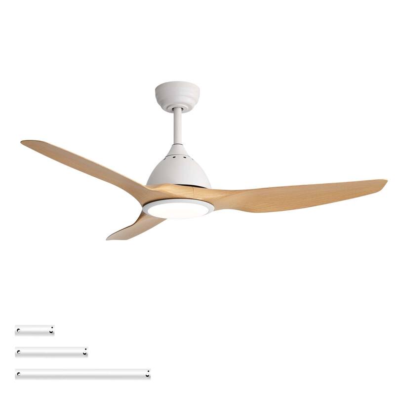 52 Inch Smart Ceiling Fan with Light Dimmable LED Ultra Quiet DC Motor for Large Rooms