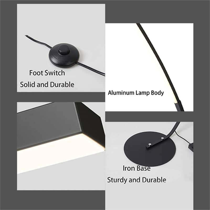 Black Metal Arched Floor Lamp (Bulbs Included)