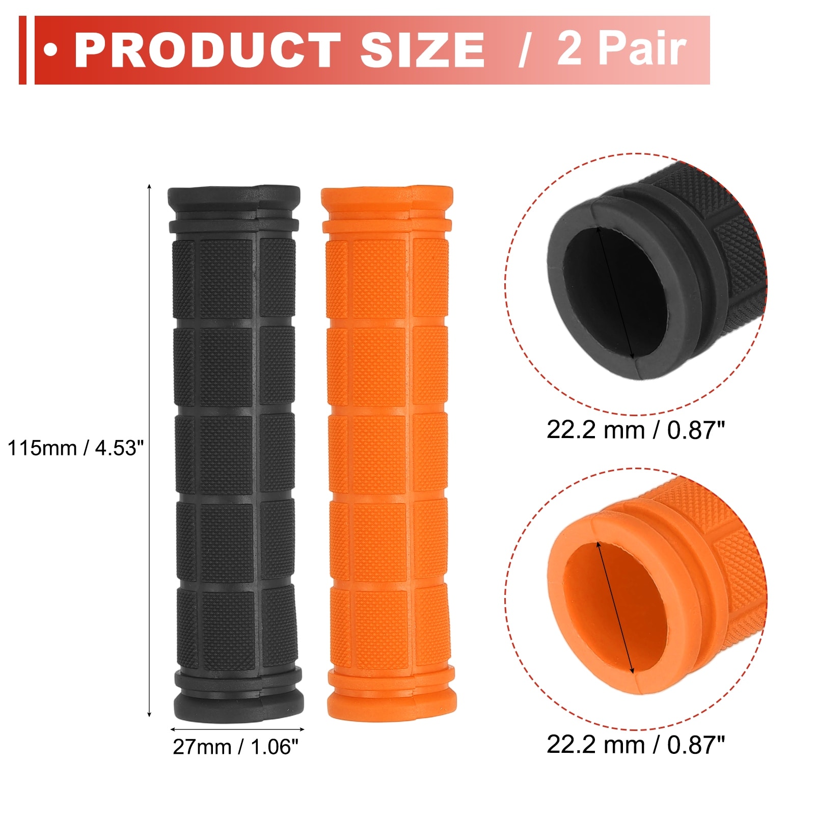 Soft Rubber Handlebar Grips, Bicycle Handlebar Grips - Standard