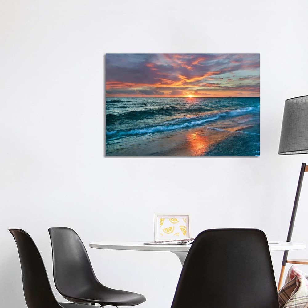iCanvas "Sunset Over Ocean, Gulf Islands National Seashore, Florida" by Tim Fitzharris Canvas Print