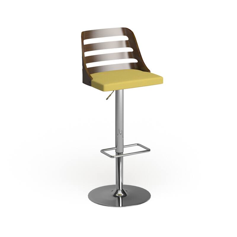 Carson Carrington Oglala Mid-century Modern Walnut Finished Adjustable Bar Stool - Green