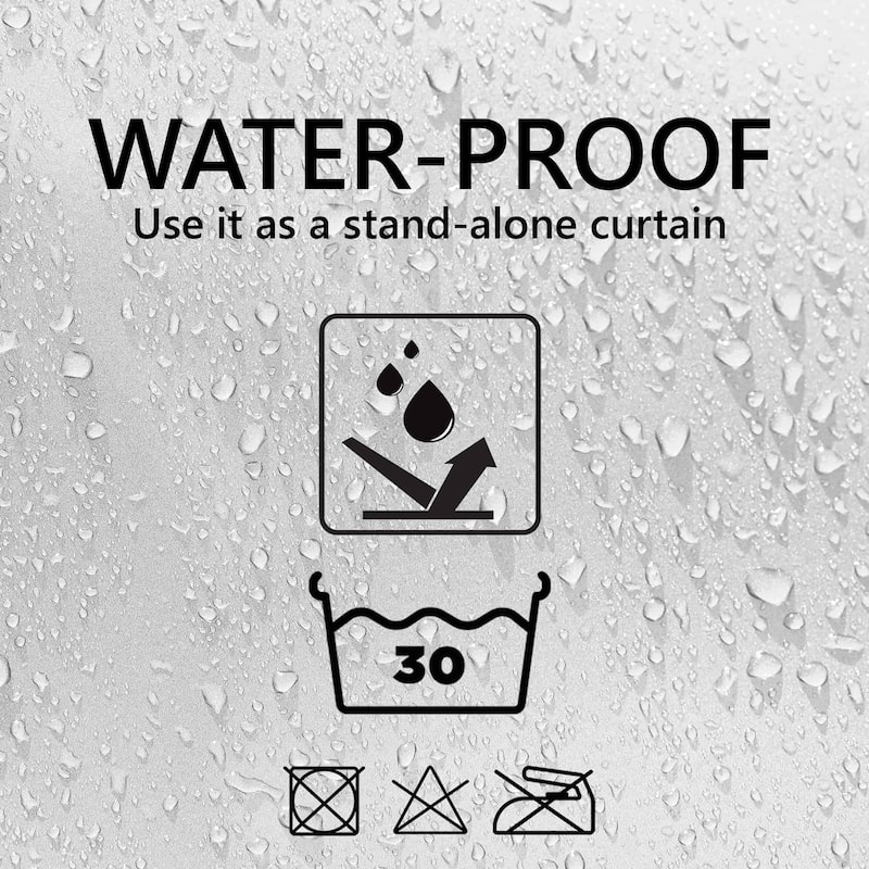 Extra Long Shower Curtain Polyester Hook Less Cubic 79"L x 71"W