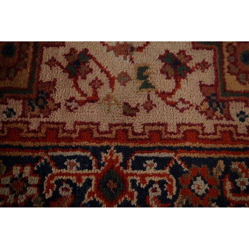Geometric Heriz Serapi Oriental Runner Rug Hand-Knotted Wool Carpet - 2'8"x 9'11"