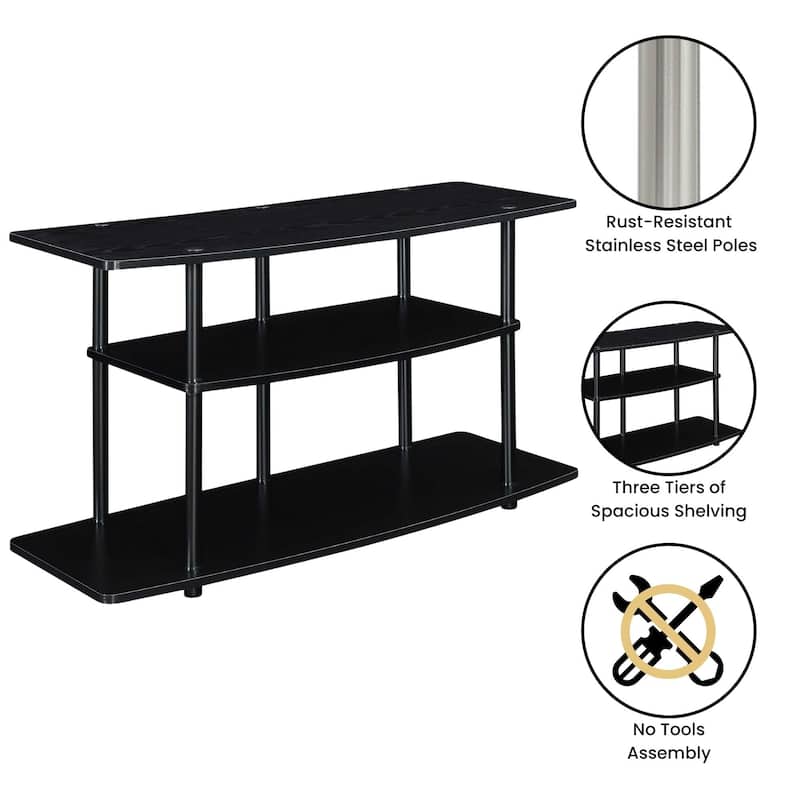 Convenience Concepts Designs2Go No Tools 3 Tier Wide TV Stand
